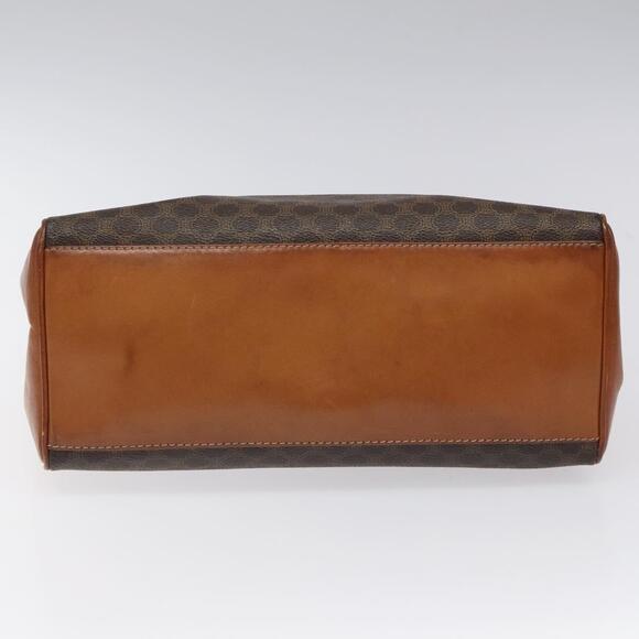 CELINE Macadam Canvas Hand Bag Pvc Leather Brown Gold - Picture 9 of 13